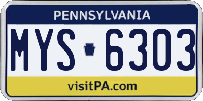 PA license plate MYS6303
