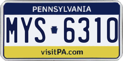 PA license plate MYS6310