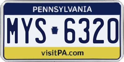 PA license plate MYS6320