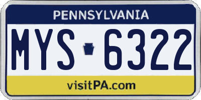 PA license plate MYS6322