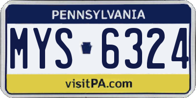 PA license plate MYS6324