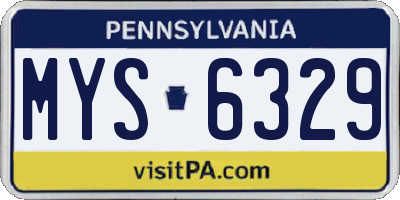 PA license plate MYS6329