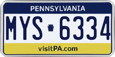 PA license plate MYS6334