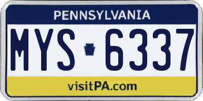 PA license plate MYS6337