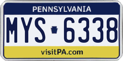 PA license plate MYS6338