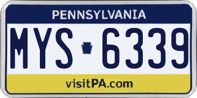 PA license plate MYS6339
