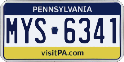 PA license plate MYS6341