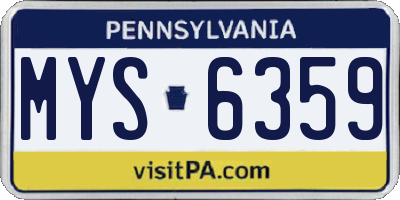 PA license plate MYS6359