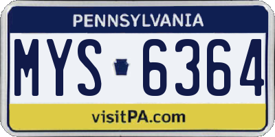 PA license plate MYS6364