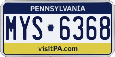 PA license plate MYS6368
