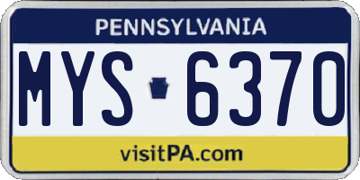 PA license plate MYS6370