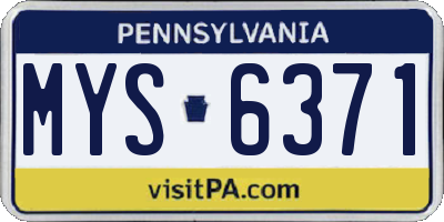PA license plate MYS6371