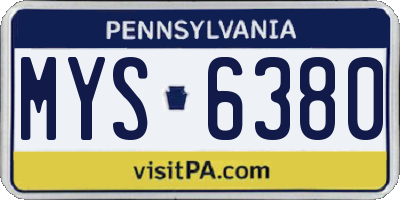 PA license plate MYS6380