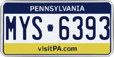 PA license plate MYS6393