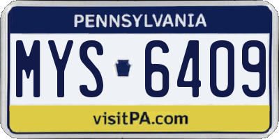 PA license plate MYS6409