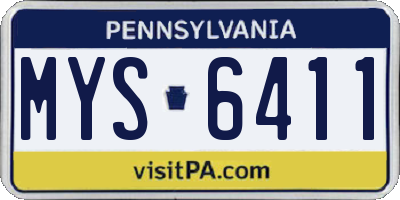 PA license plate MYS6411