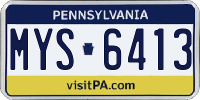 PA license plate MYS6413