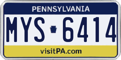 PA license plate MYS6414