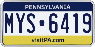 PA license plate MYS6419