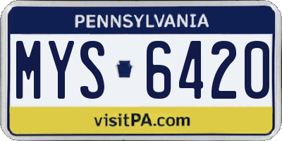 PA license plate MYS6420