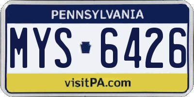 PA license plate MYS6426