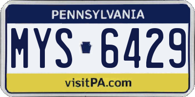 PA license plate MYS6429