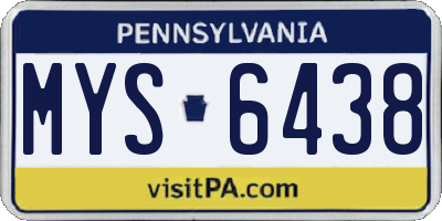 PA license plate MYS6438