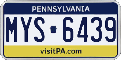 PA license plate MYS6439