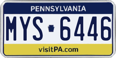 PA license plate MYS6446