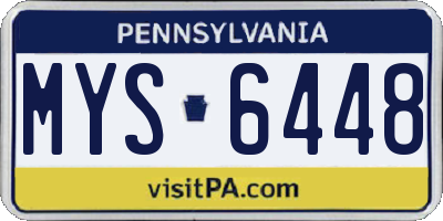 PA license plate MYS6448