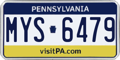 PA license plate MYS6479