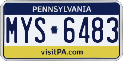 PA license plate MYS6483