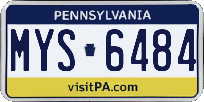 PA license plate MYS6484