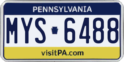 PA license plate MYS6488