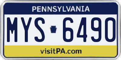 PA license plate MYS6490