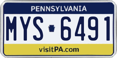 PA license plate MYS6491