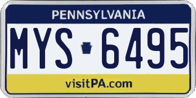 PA license plate MYS6495