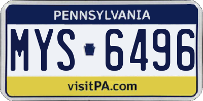 PA license plate MYS6496