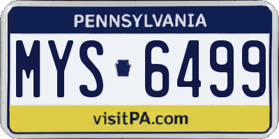 PA license plate MYS6499