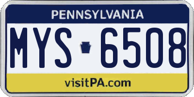 PA license plate MYS6508