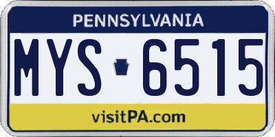 PA license plate MYS6515