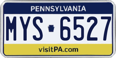PA license plate MYS6527