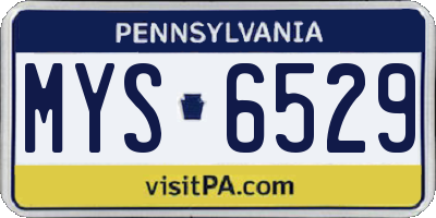 PA license plate MYS6529