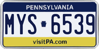 PA license plate MYS6539