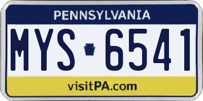 PA license plate MYS6541