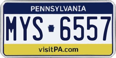 PA license plate MYS6557