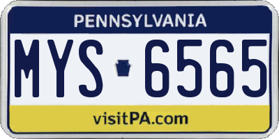 PA license plate MYS6565