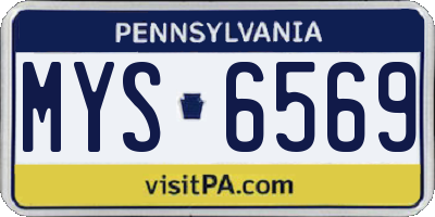PA license plate MYS6569