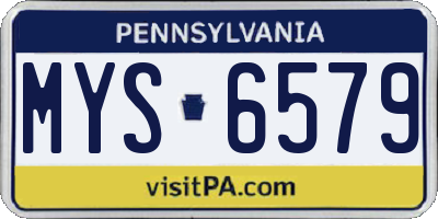 PA license plate MYS6579