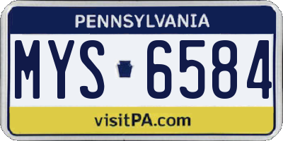 PA license plate MYS6584